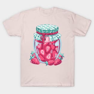 A cute red jar with some strawberry jam T-Shirt